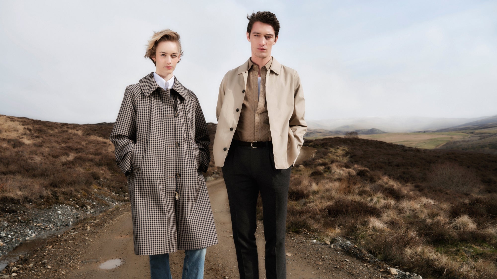 Barbour mens and womens jackets worn in countryside