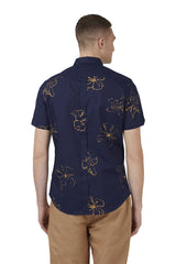 Linear Floral Print Shirt
