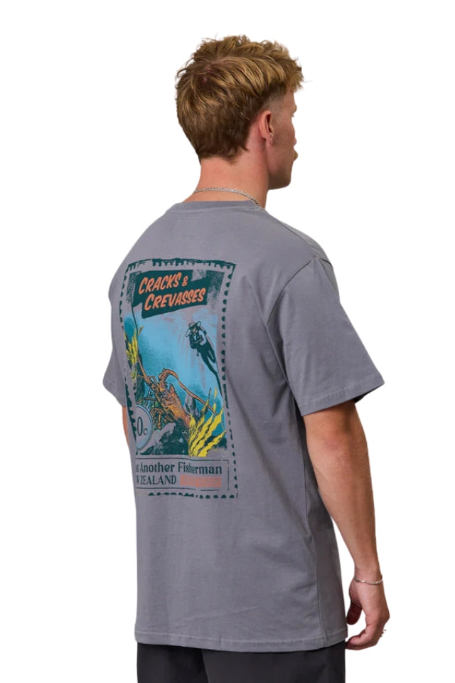 Cracks & Crevasses Sea Tee - Charcoal