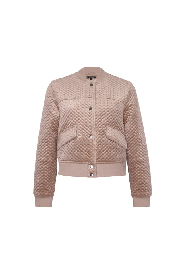 Crop Velvet Bomber - Taupe