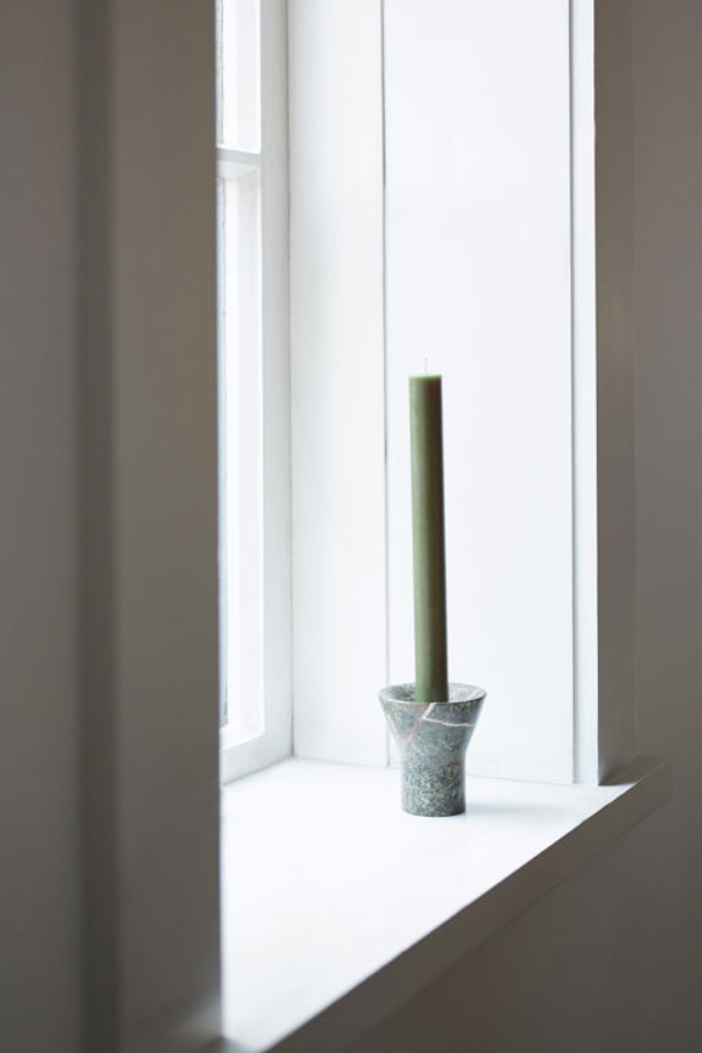 Flare Candle Holder - Forest Green