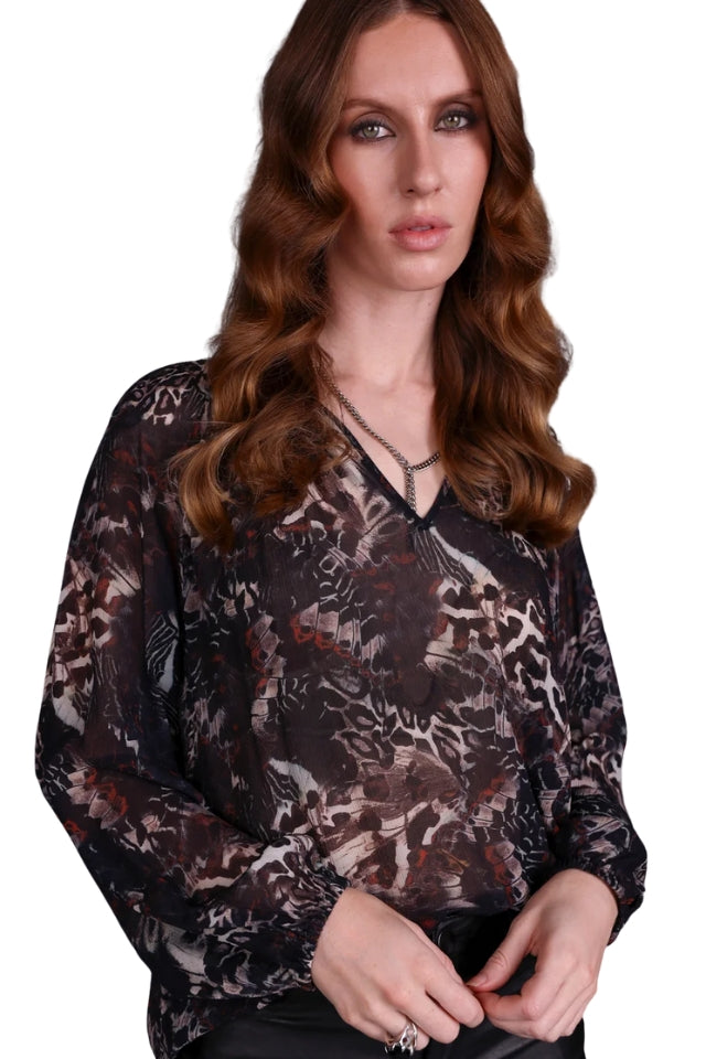 Madam Butterfly Print Top