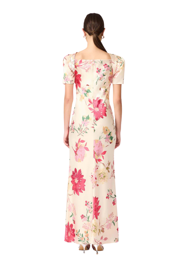 Rosalina Puff Sleeve Maxi Dress - Ivory Floral
