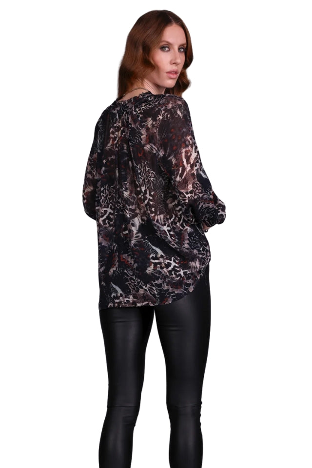 Madam Butterfly Print Top