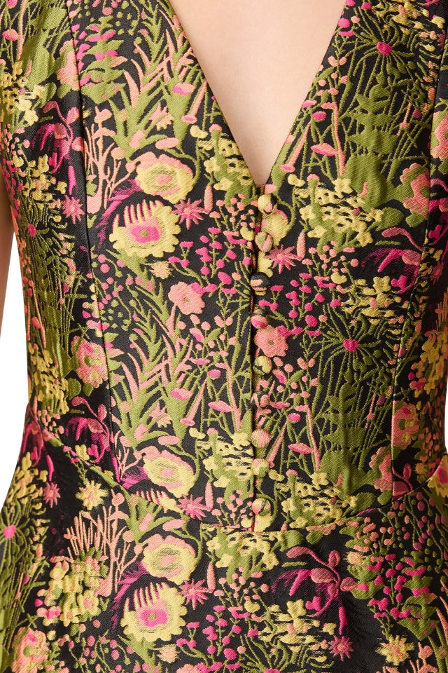 Cindy Gown - Black Floral Multi
