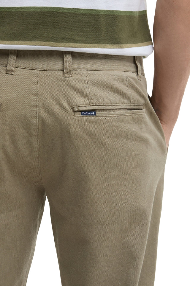 Washed Stretch Twill Tailored Trouser - Grey Olive