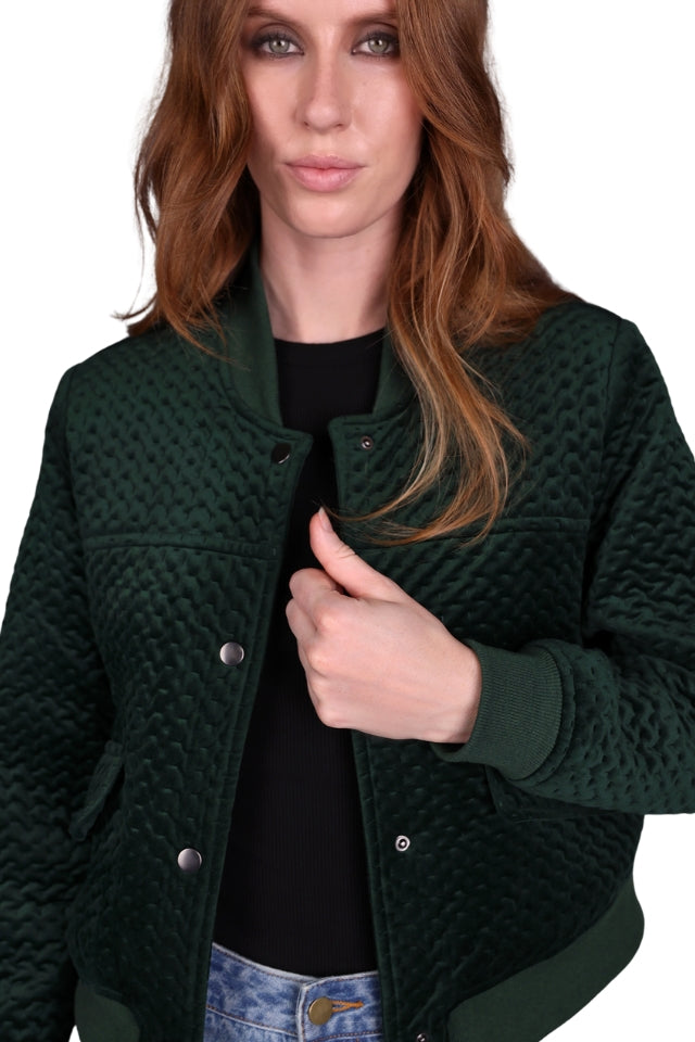 Crop Velvet Bomber