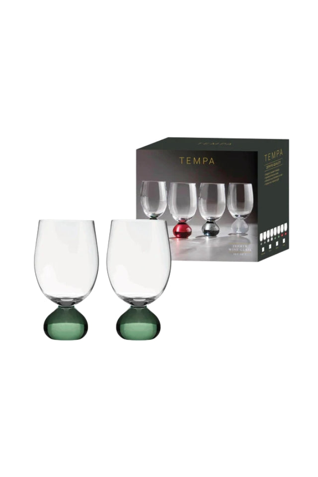Zephyr Green 2pk Wine Glass