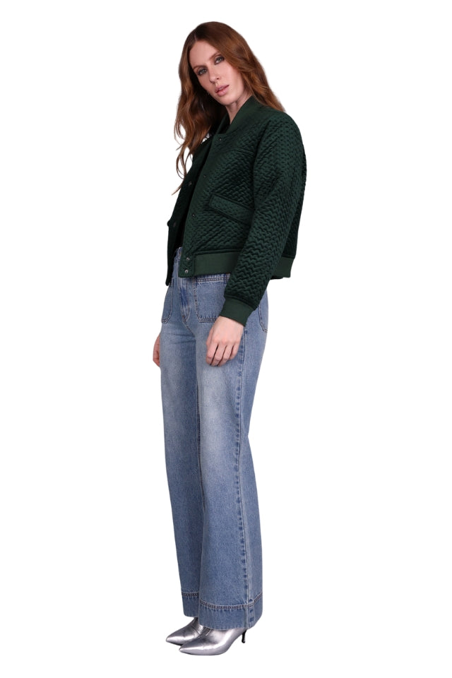 Crop Velvet Bomber