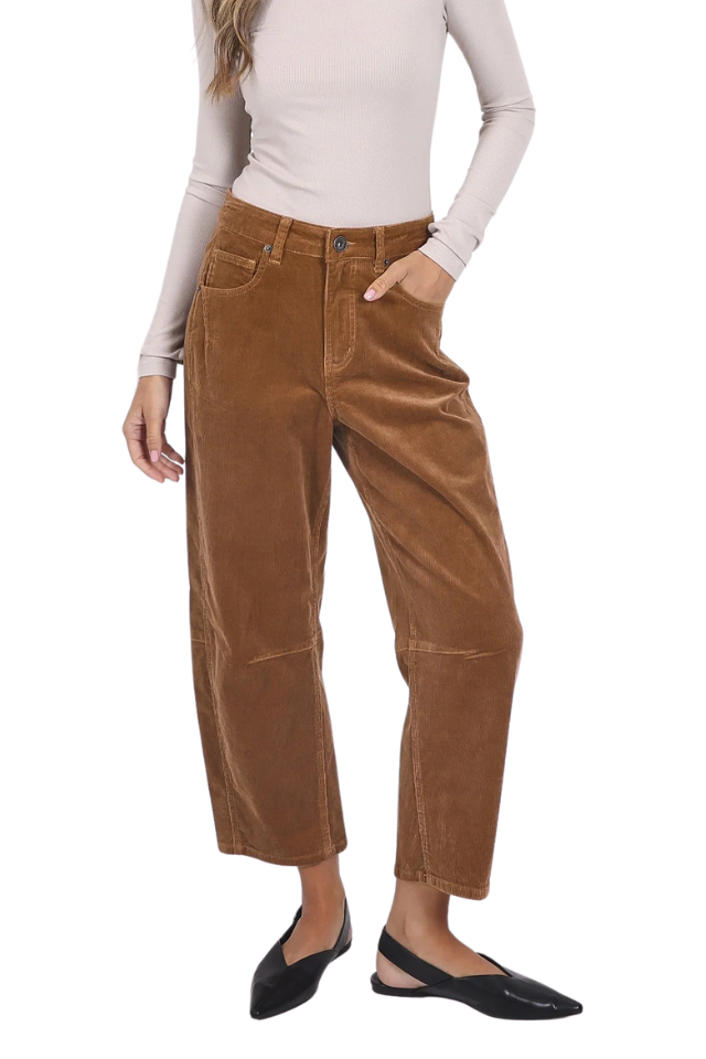 Toni Barrel Jean Corduroy - Tan