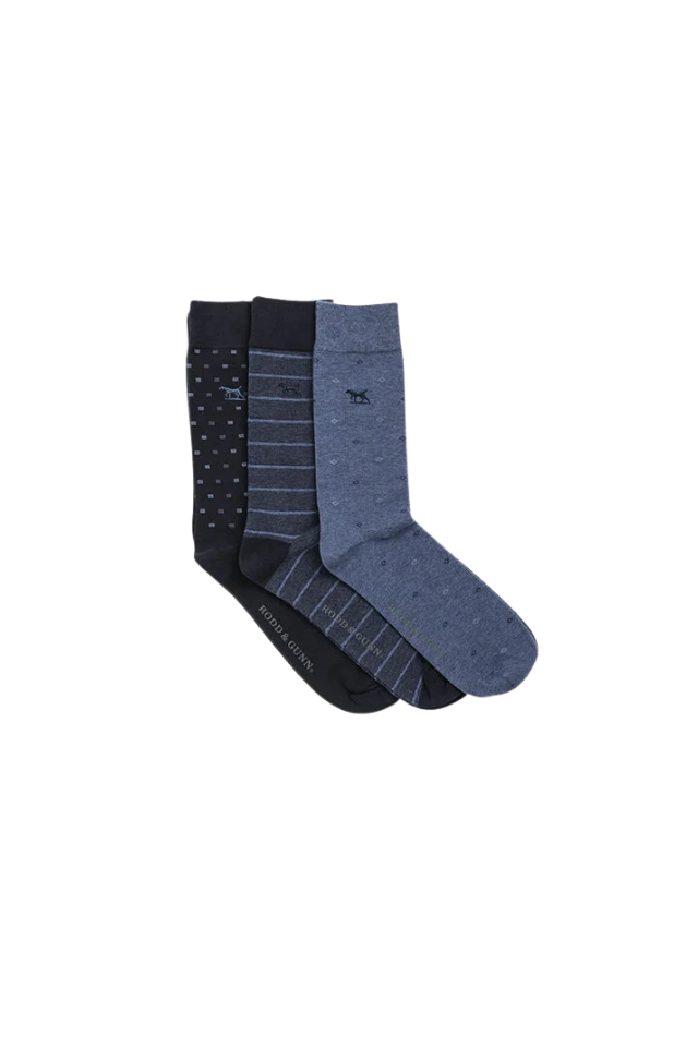 Seacliff Multi Sock 3 Pack · Blue Multi