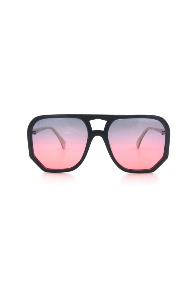 Wager Sunglasses - Black with Grey to Red