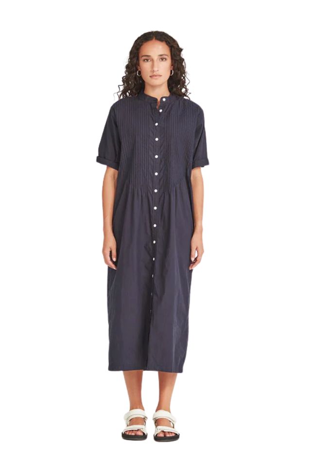 Sanya Pintuck Dress - French Navy