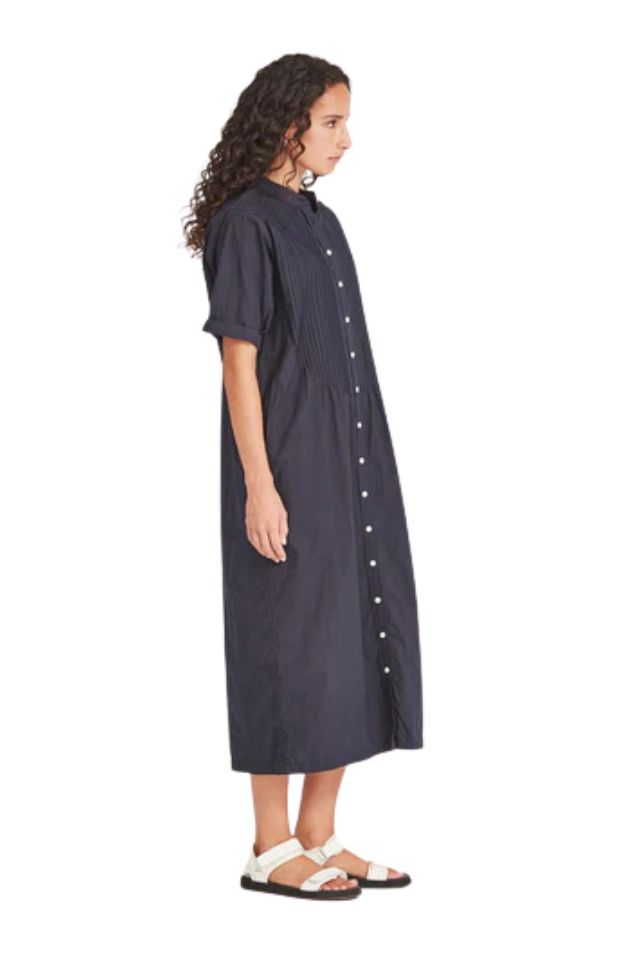 Sanya Pintuck Dress - French Navy