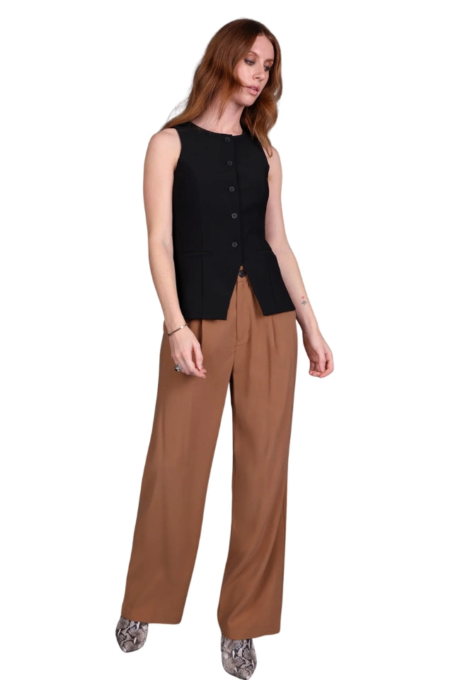 Front Pleat Wide Leg Pant