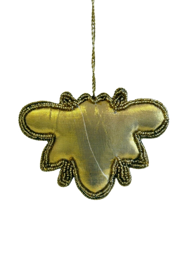 Beaded Hanging Bee - White/Gold/Black