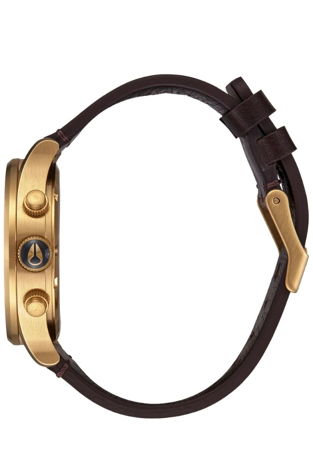 Sentry Chrono Leather Watch Gold / Indigo / Brown