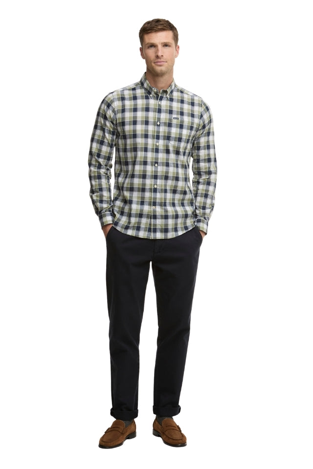 Harwood Gingham Tailored Shirt - Olive