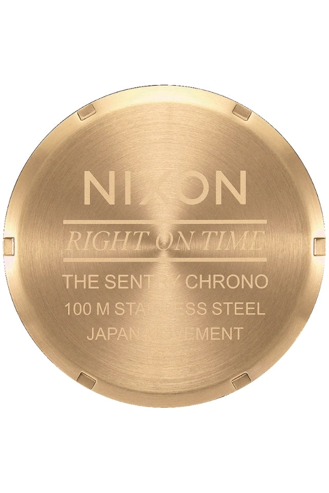 Sentry Chrono Leather Watch Gold / Indigo / Brown