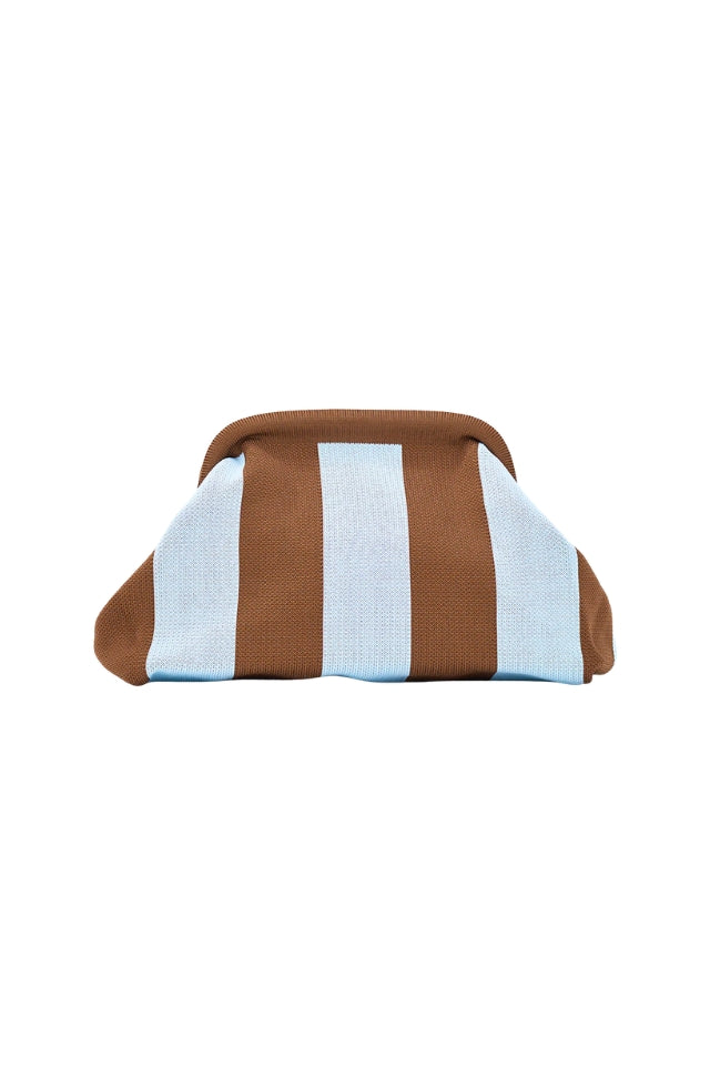 Dumpling Clutch - Blue / Brown