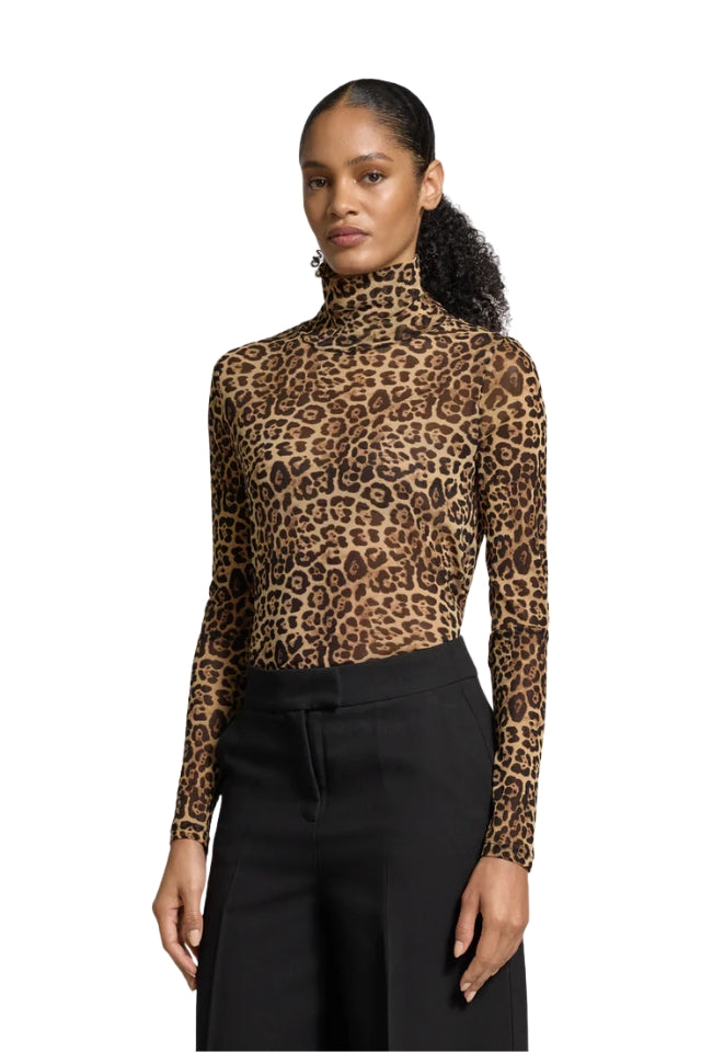 OrieLL High Neck Blouse LS - Leopard