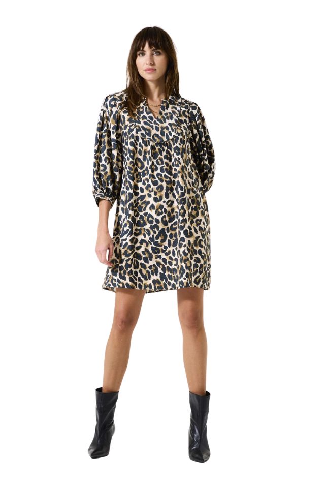 Animal Print Dress - Almond