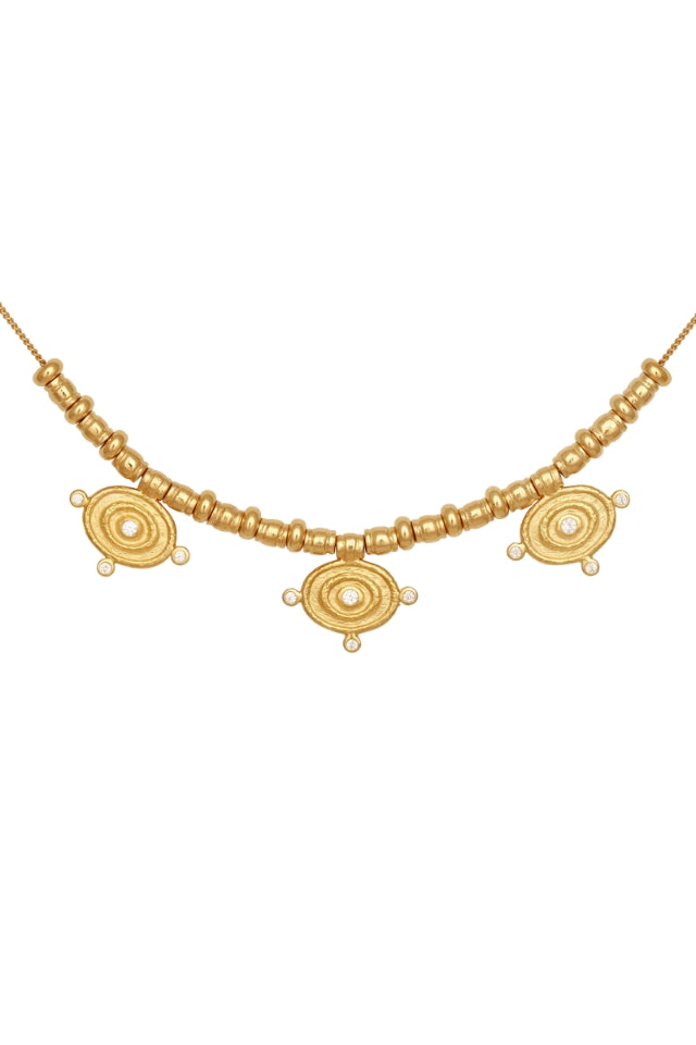 Reign Oval Statement Necklace - Gold Vermeil