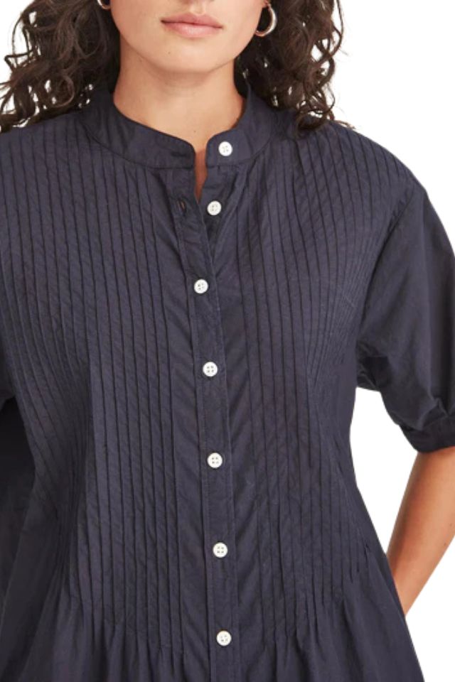Sanya Pintuck Dress - French Navy