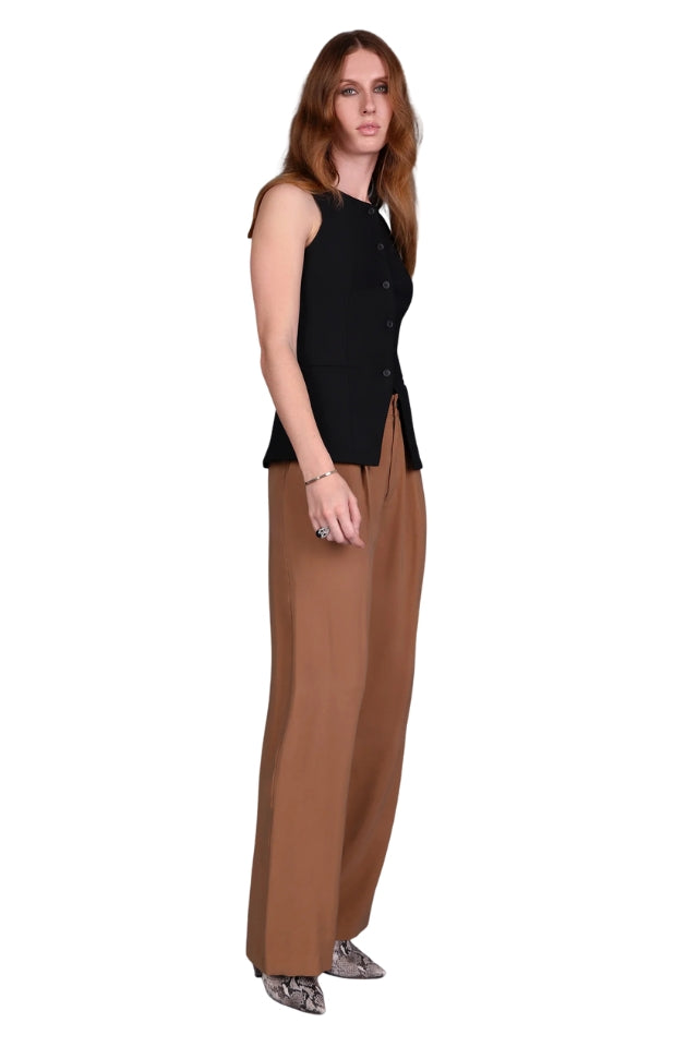 Front Pleat Wide Leg Pant