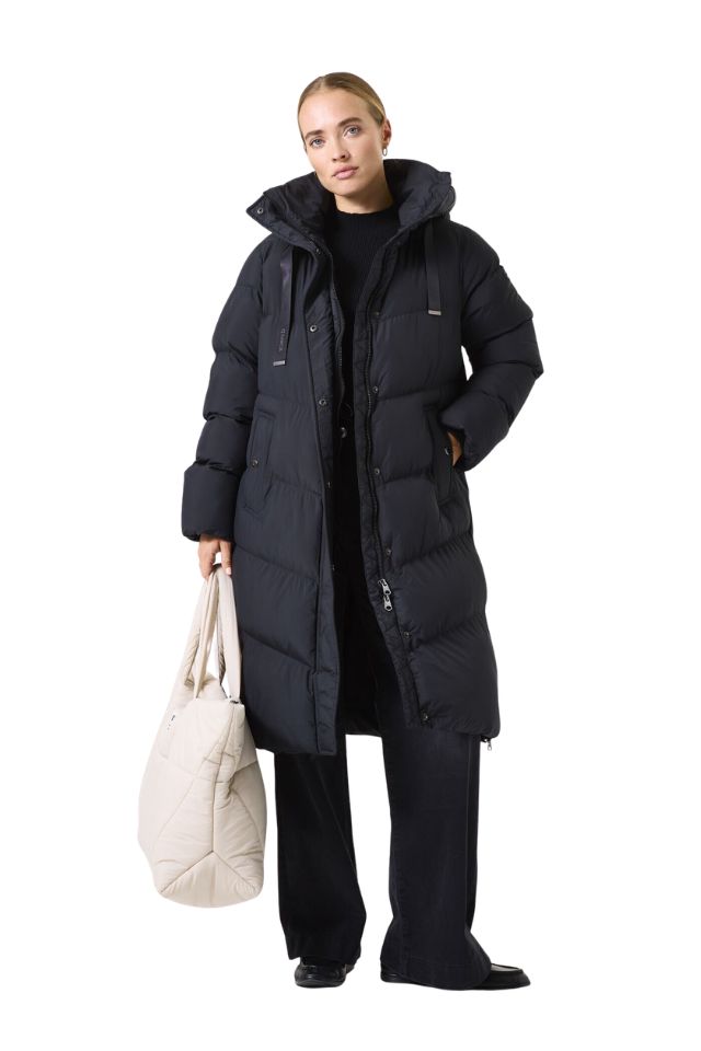 Longline Puffer Jacket - Black