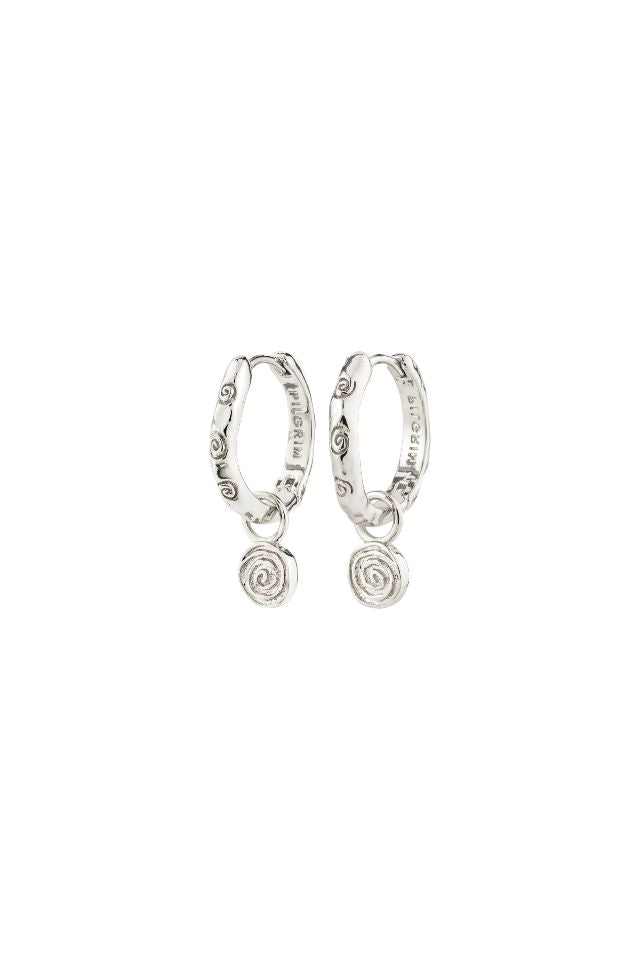 Fire Hoop Earrings - Silver