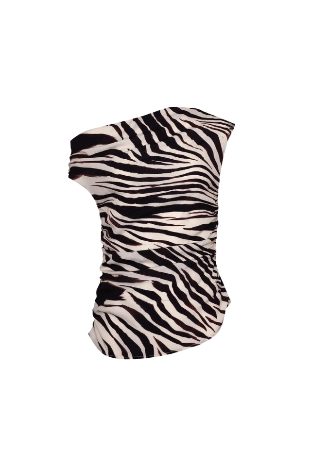 Wild Night Print Top - Zebra Print