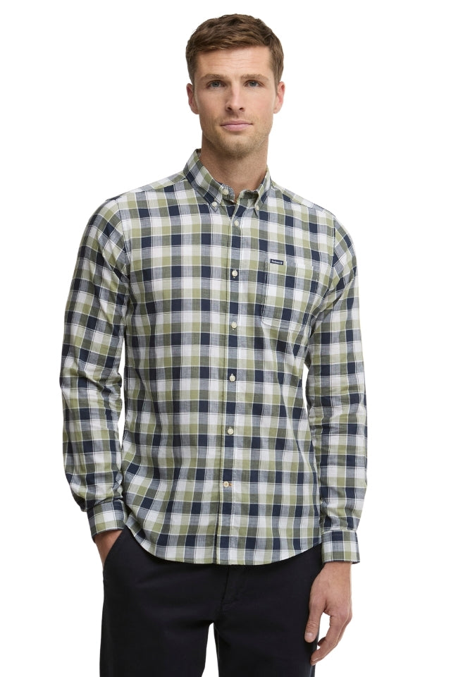 Harwood Gingham Tailored Shirt - Olive