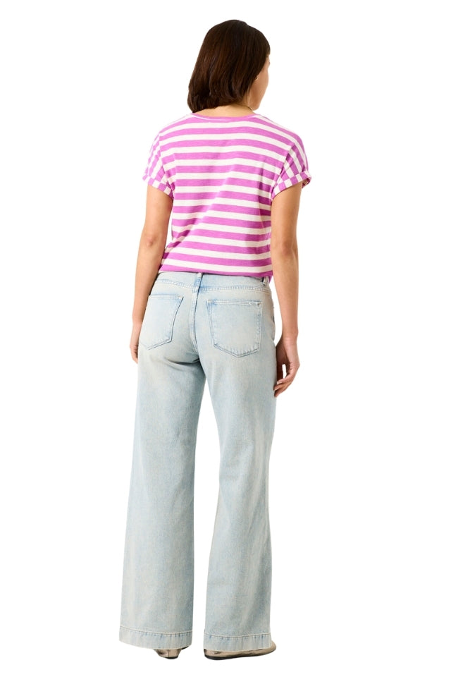 Wide Striped Tee - Meadow Mauve