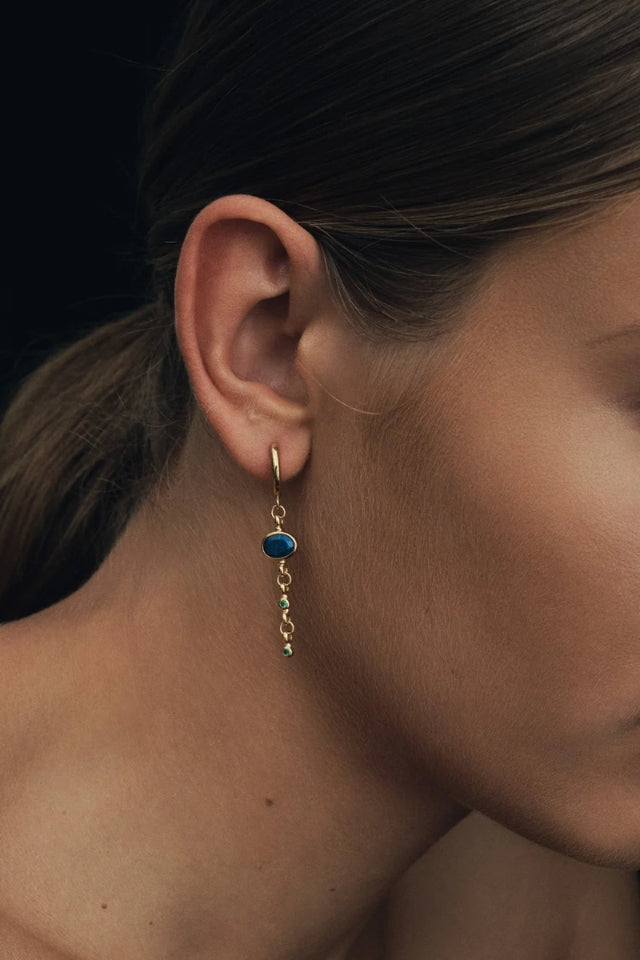 Lazuli Earrings - Lapis Lazuli/ Green Onyx