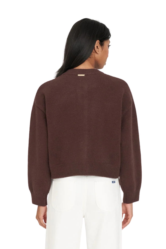 Elle Crop Cardigan - Chestnut