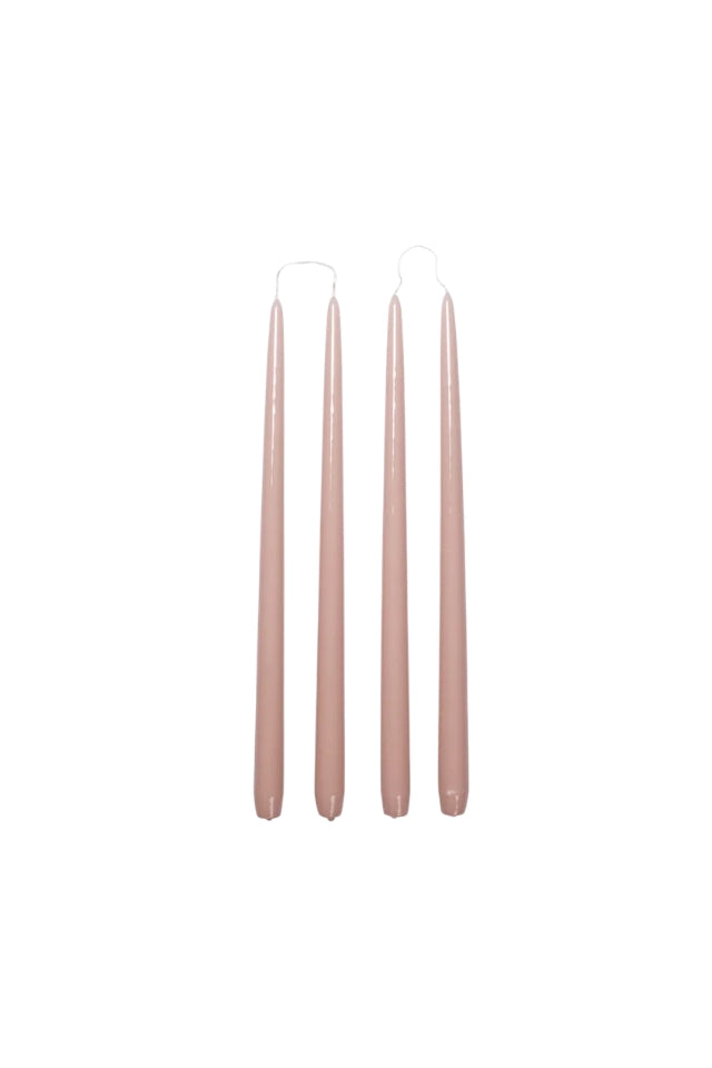 Candle Taper Set 4 - Glossy Mauve Pink