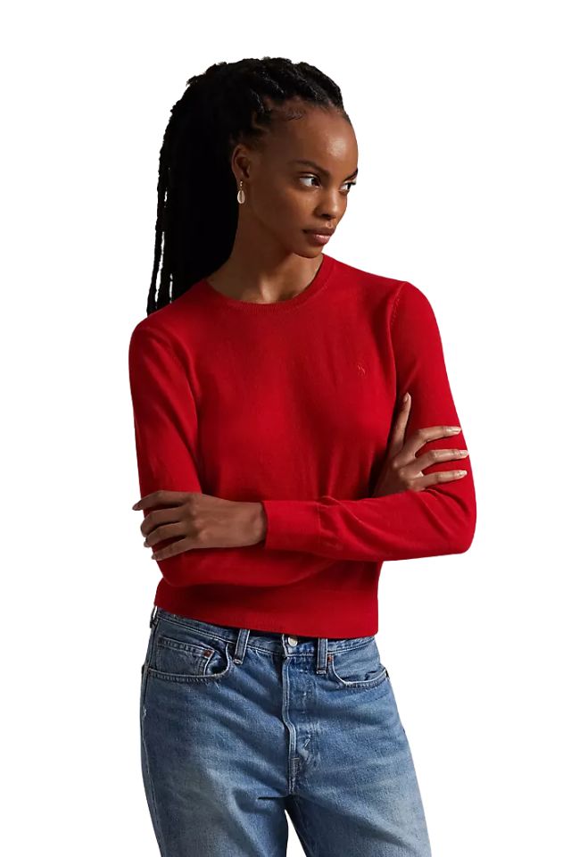 Wool Crew Neck Sweater - Red