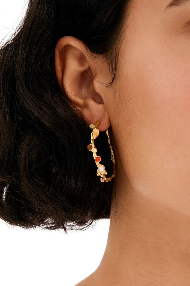 Iris Hoop Earrings - Red