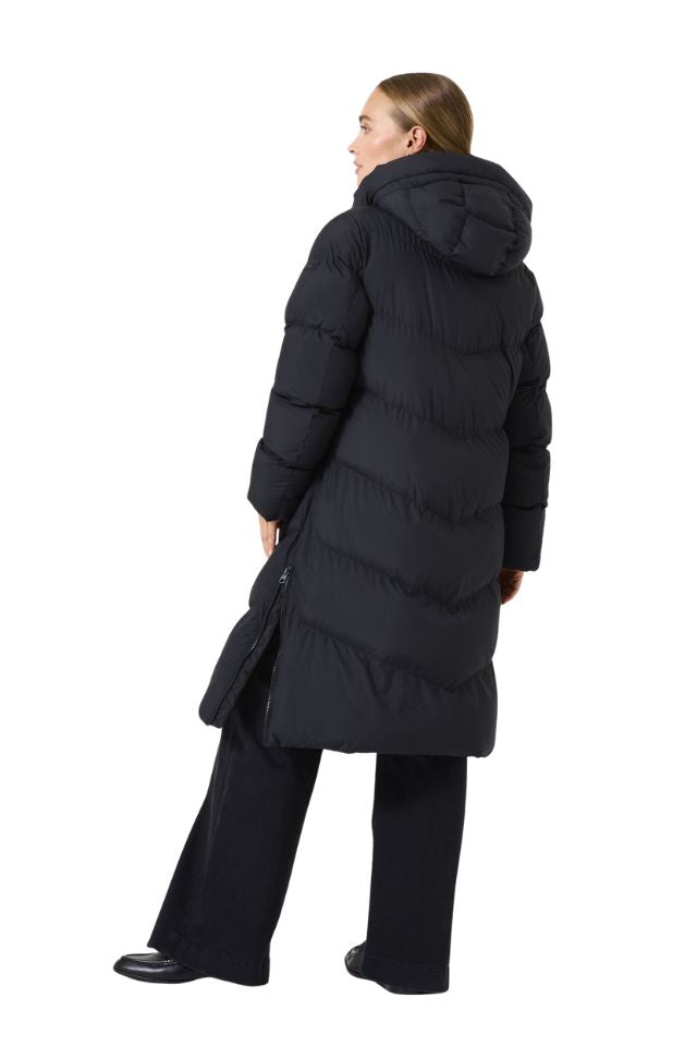 Longline Puffer Jacket - Black