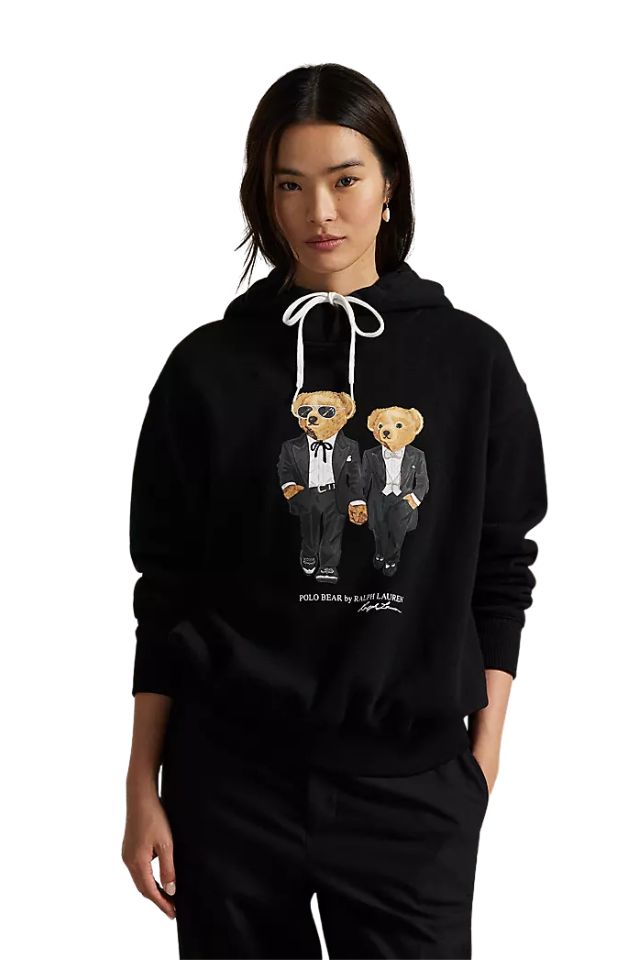 Ralph & Ricky Bear Fleece Hoodie - Black