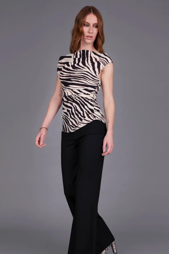 Wild Night Print Top - Zebra Print