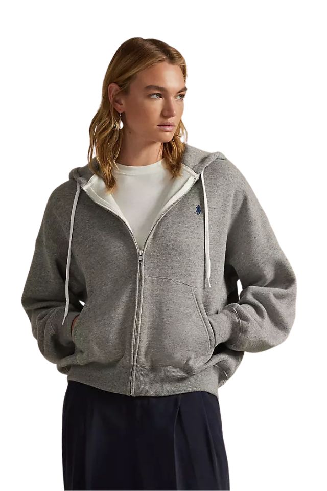 Fleece Full-Zip Hoodie - Grey