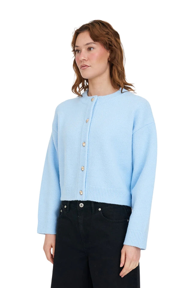 Elle Crop Cardigan - Iceberg
