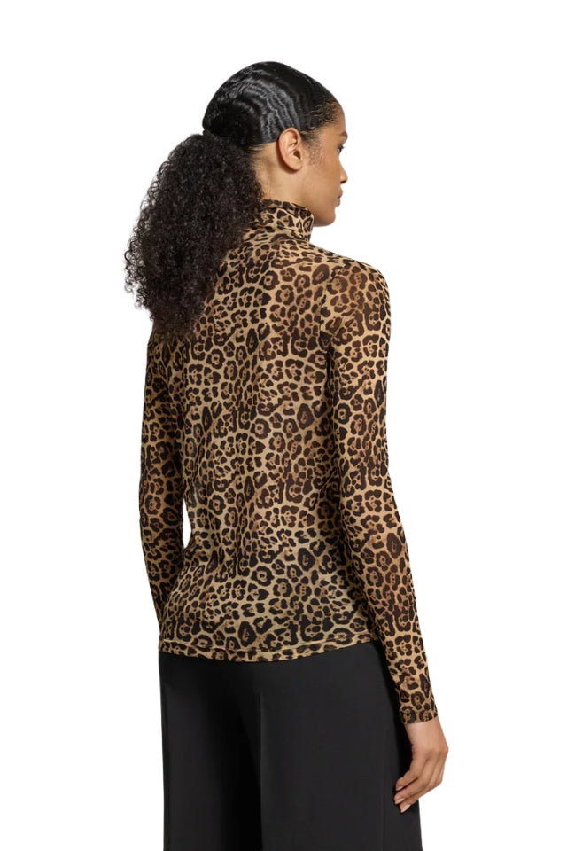 OrieLL High Neck Blouse LS - Leopard