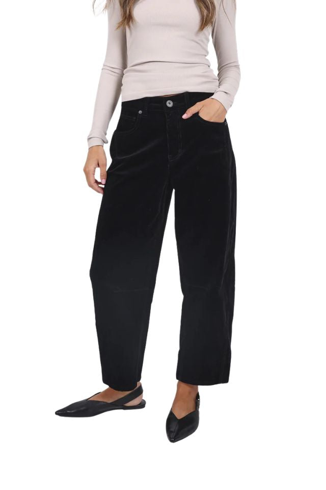 Toni Barrel Jean Corduroy - Black