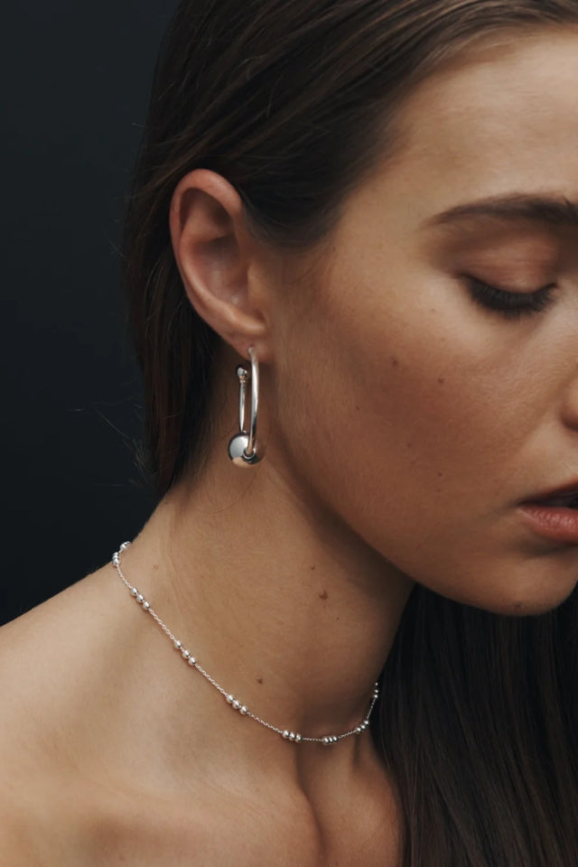 Alba Station Chain Necklace - Silver