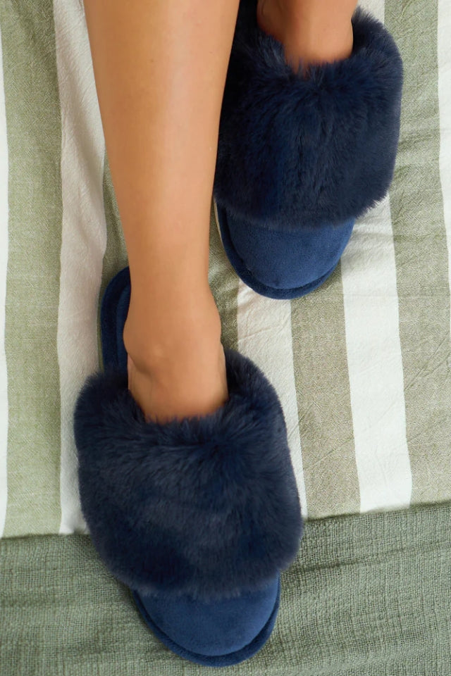 Cosy Luxe Slippers - Navy