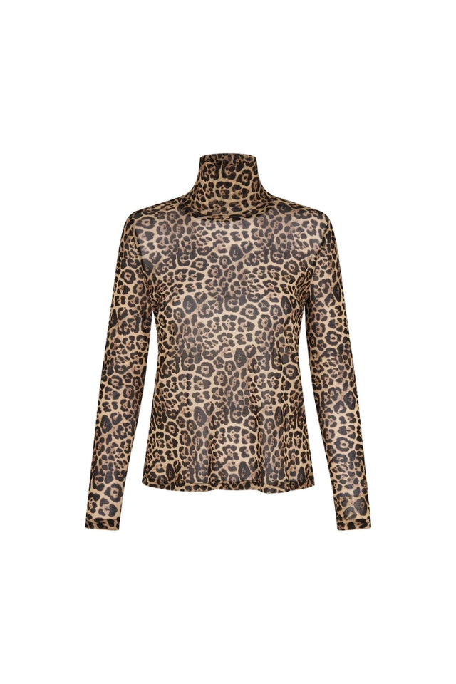 OrieLL High Neck Blouse LS - Leopard