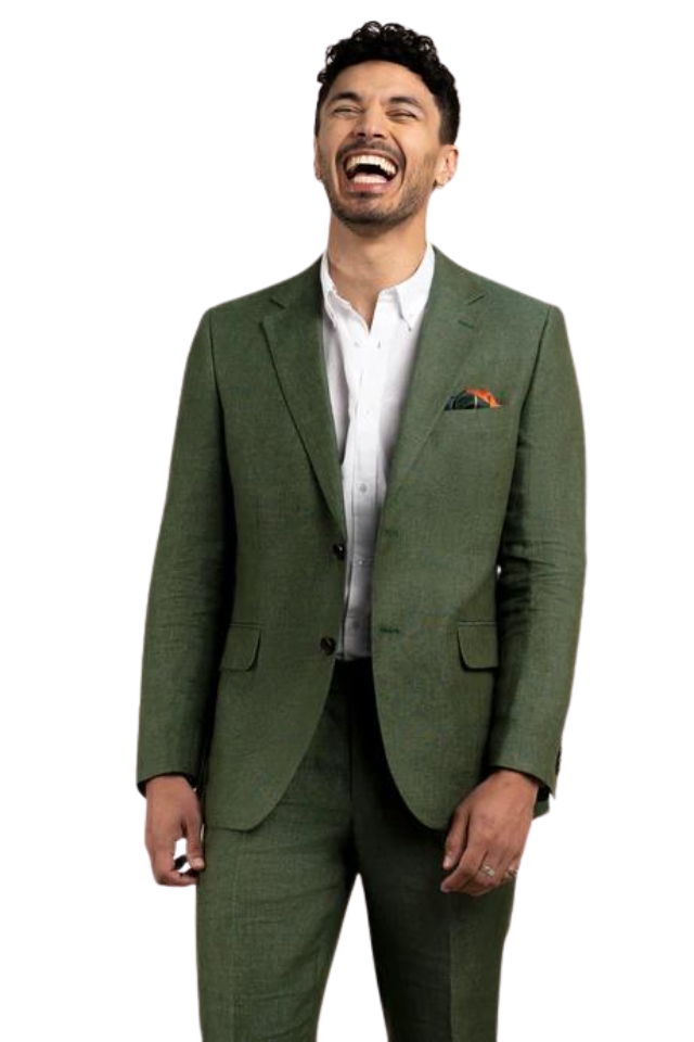 Hawker Linen Blazer - Forest Green